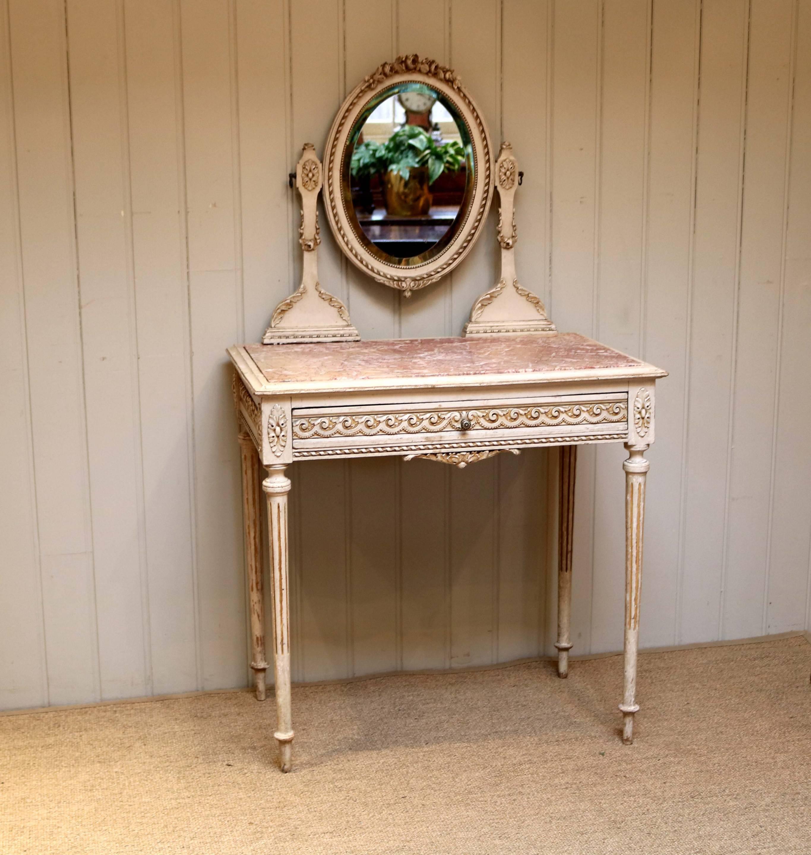 Early 20th Century French Original Painted Dressing Table For Sale