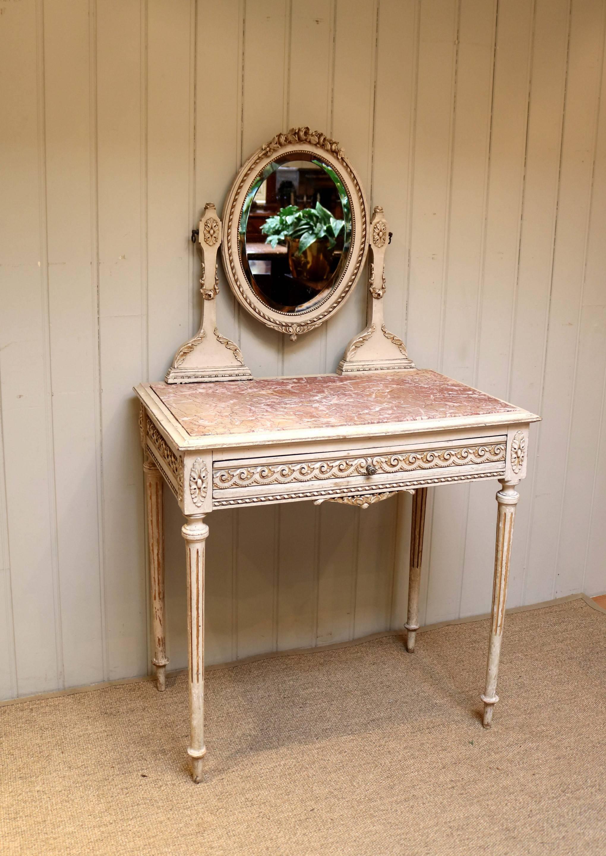French Original Painted Dressing Table For Sale 1