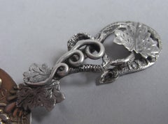 Rare Nuturalistic Caddy Spoon Made in 1852 by Hilliard & Thomason