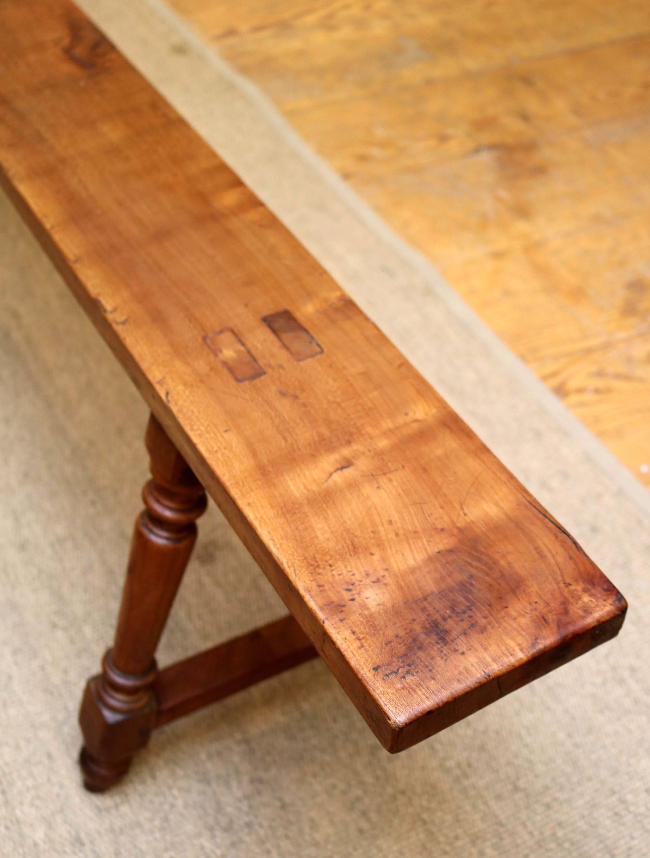 Late 19th Century Cherrywood Bench For Sale 1