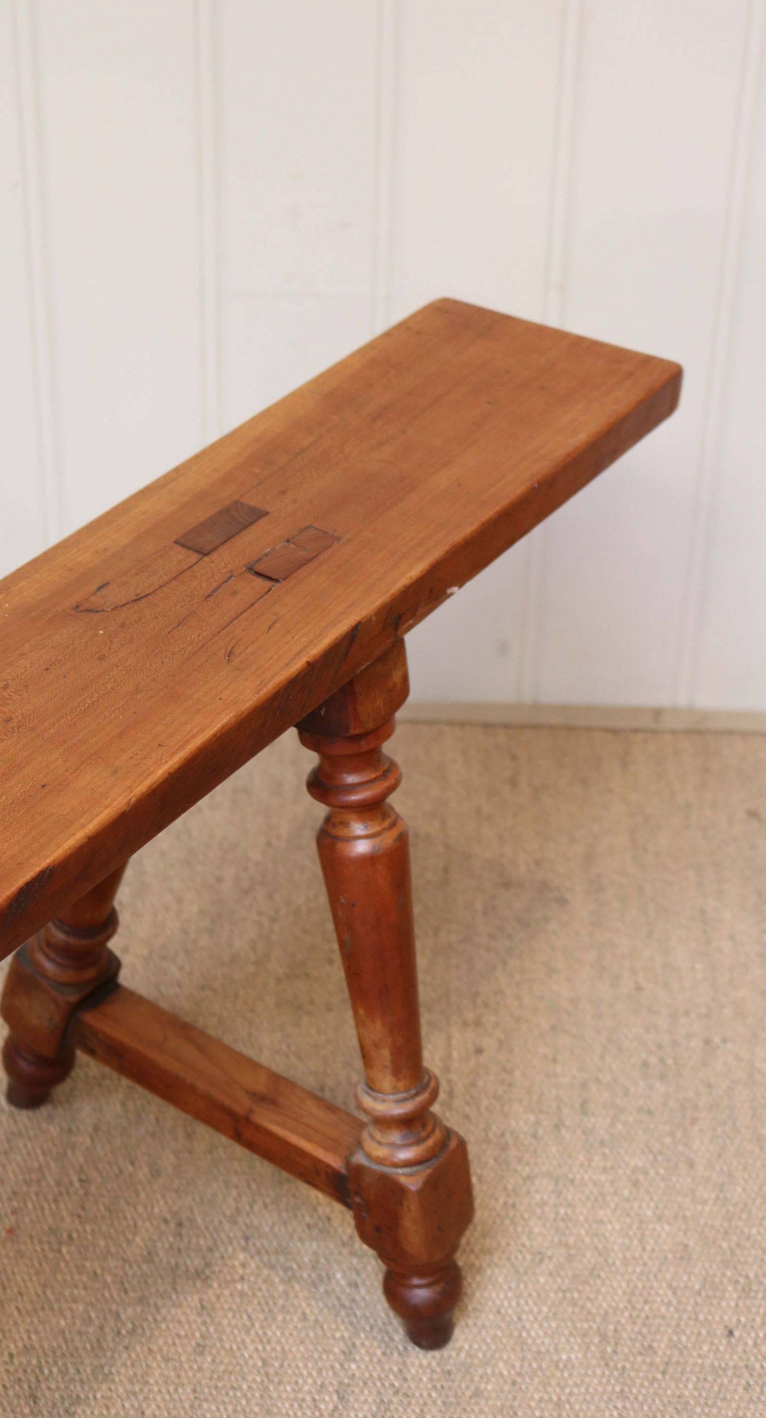 Late 19th Century Cherrywood Bench For Sale 3