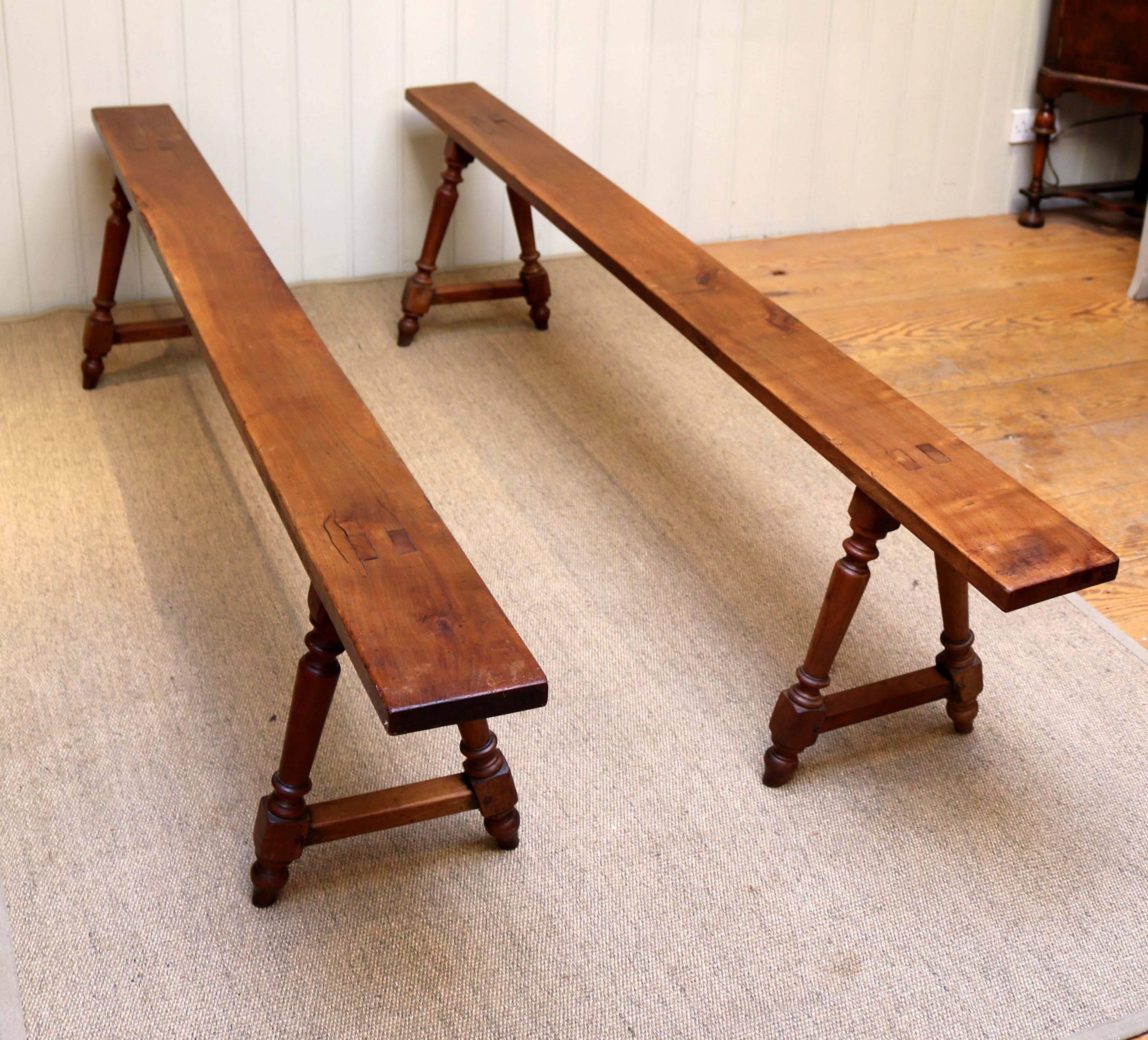 Late 19th Century Cherrywood Bench For Sale 4