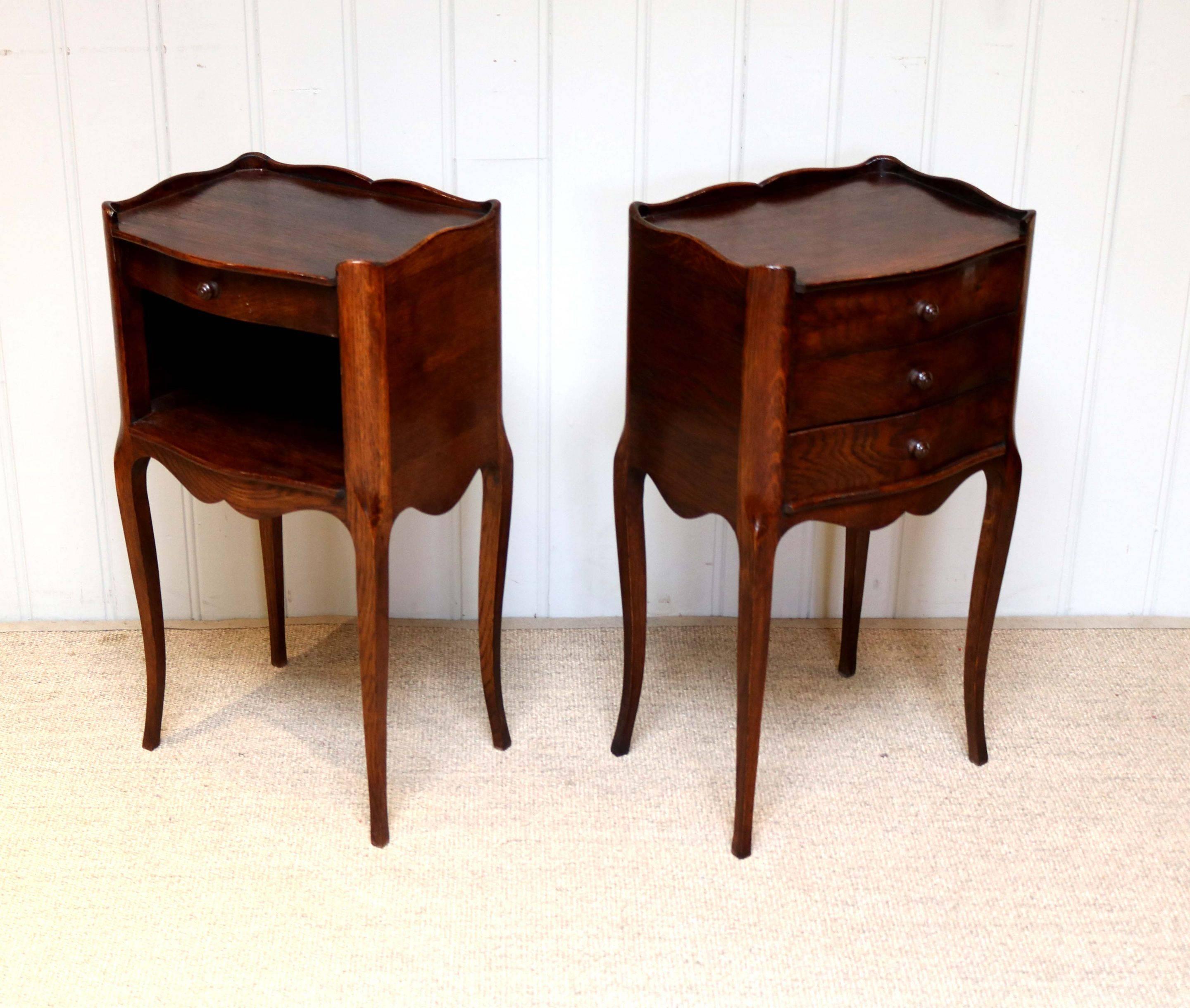 Pair of French Oak Bedside Cabinets For Sale 2