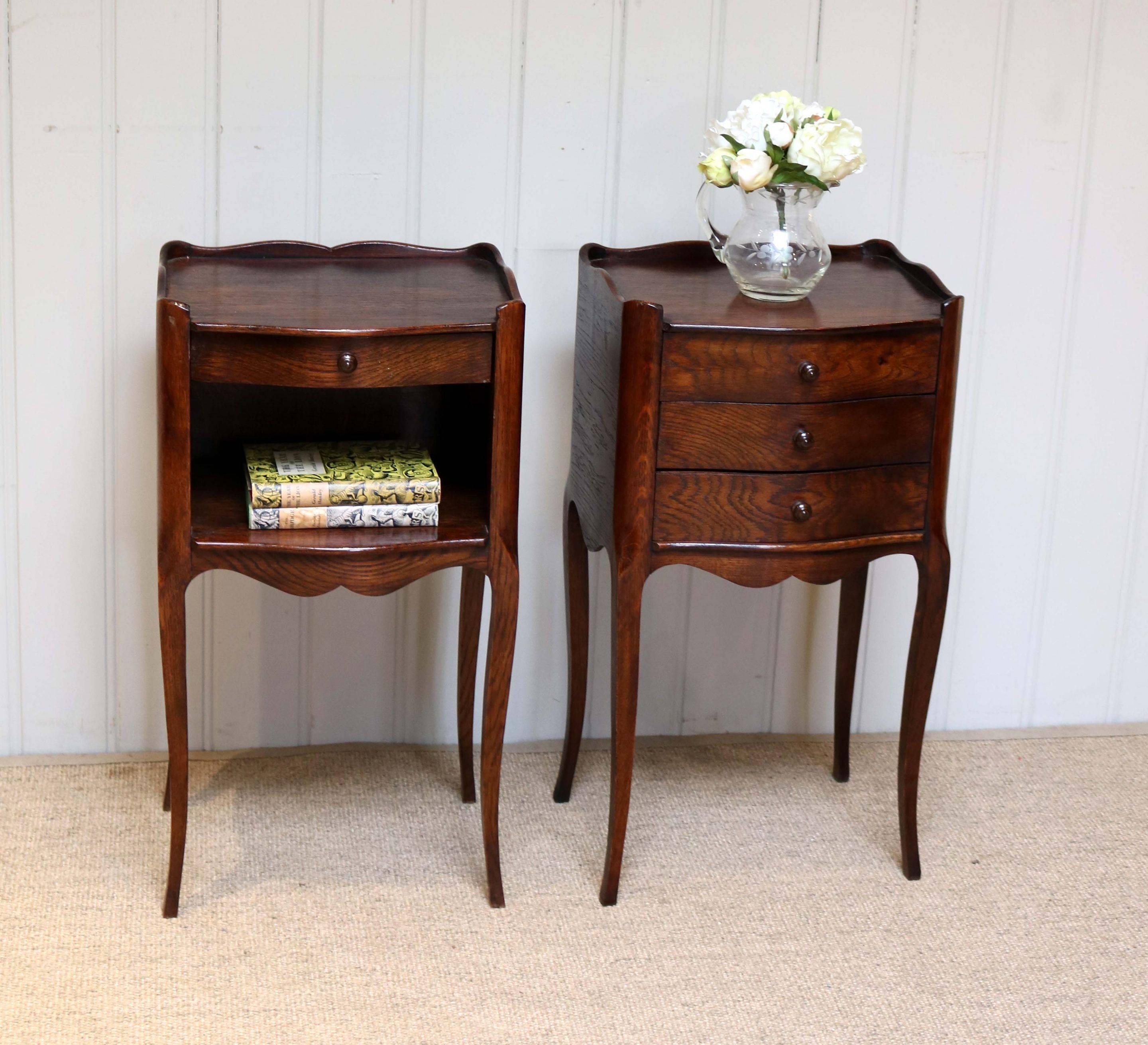 Pair of French Oak Bedside Cabinets For Sale 4