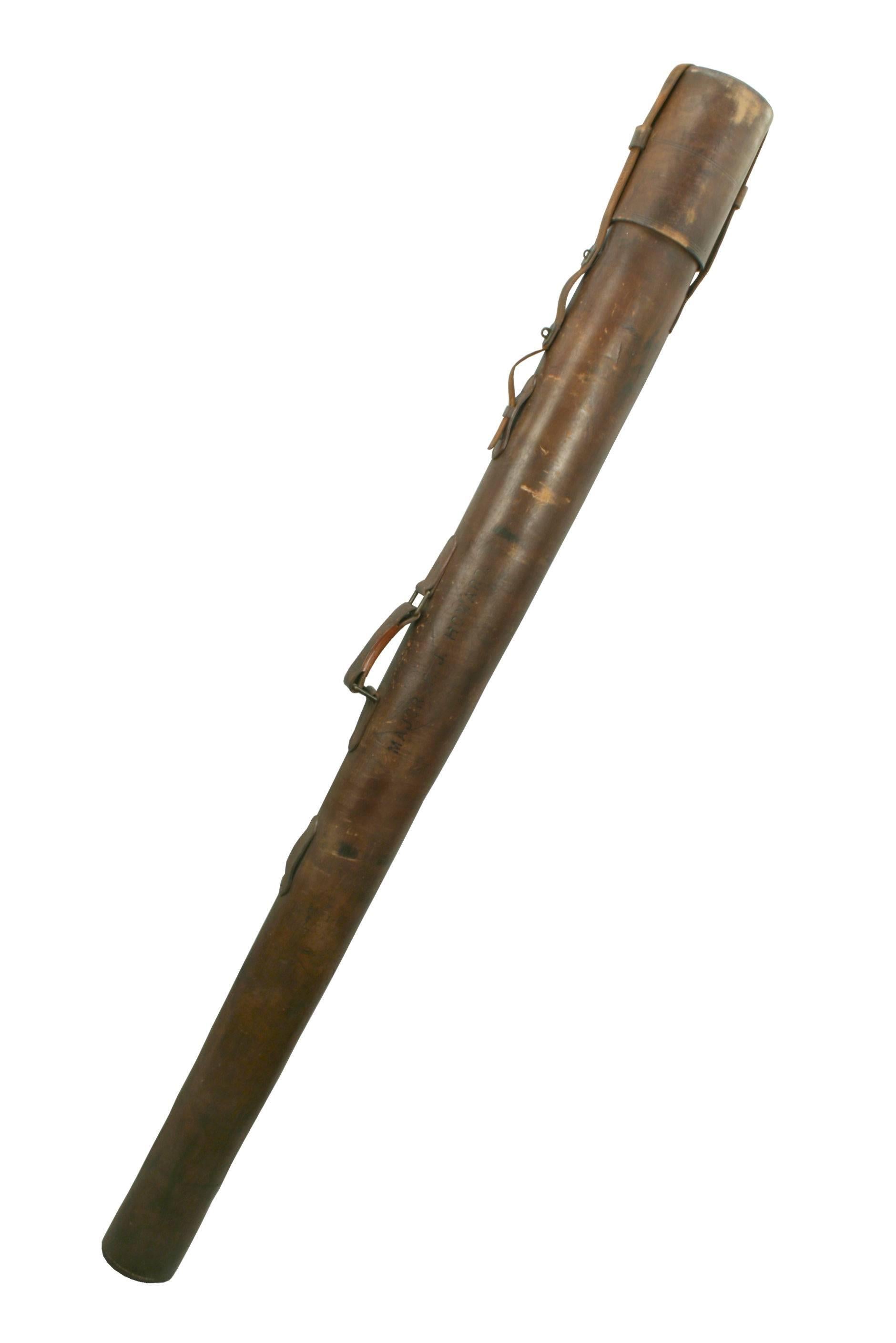 Late 19th Century Leather Salmon Fishing Rod Tube