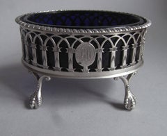 George III Neo Gothic Salt Cellars Made by Thomas Nash in 1774