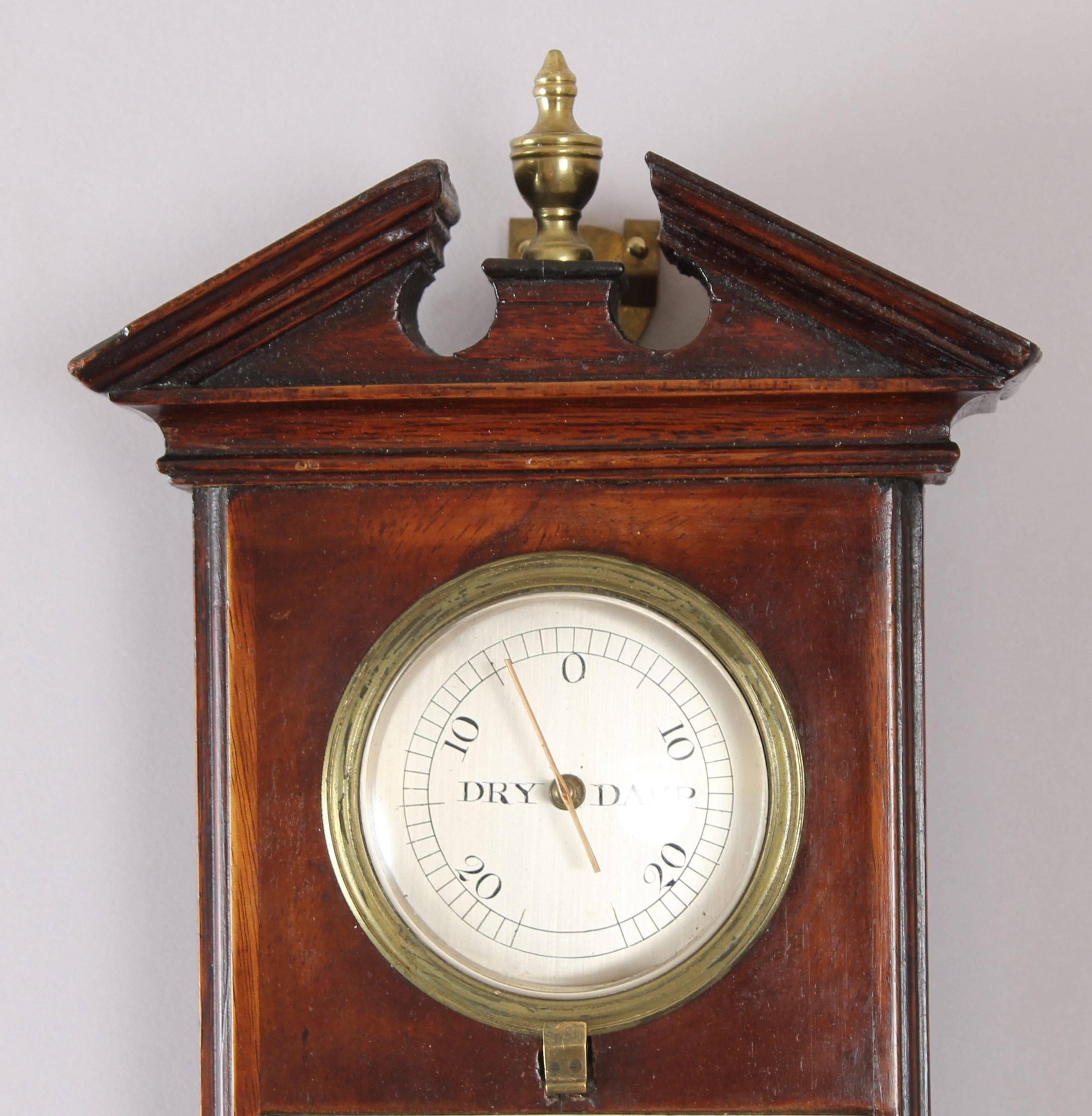 English Early 19th Century Mahogany Stick Barometer by Malacrida of Dublin For Sale