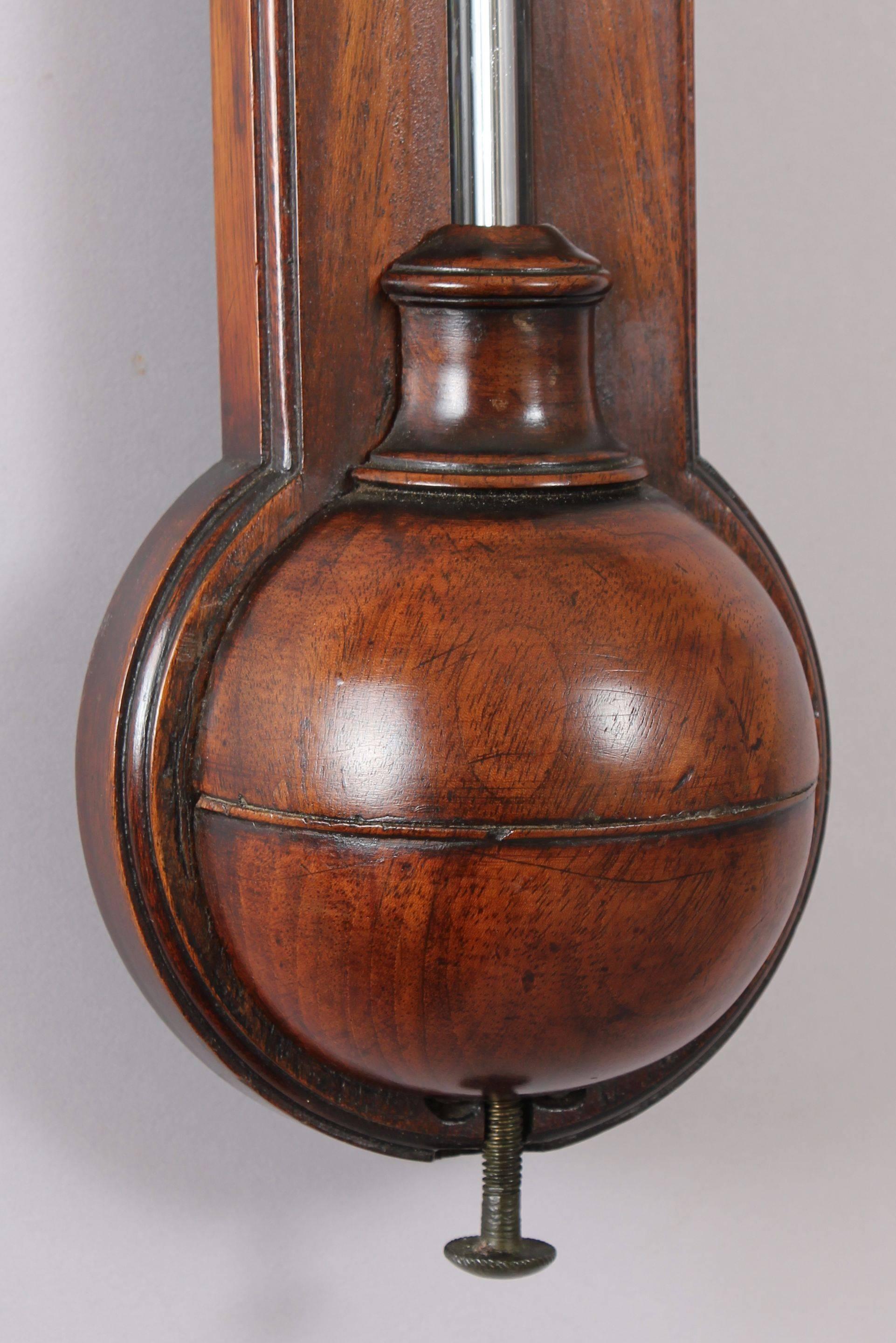 Early 19th Century Mahogany Stick Barometer by Malacrida of Dublin In Good Condition For Sale In Cambridge, GB