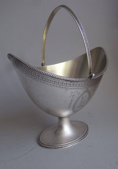 Very Fine and Rare George III Sugar Basket Made by Hester Bateman