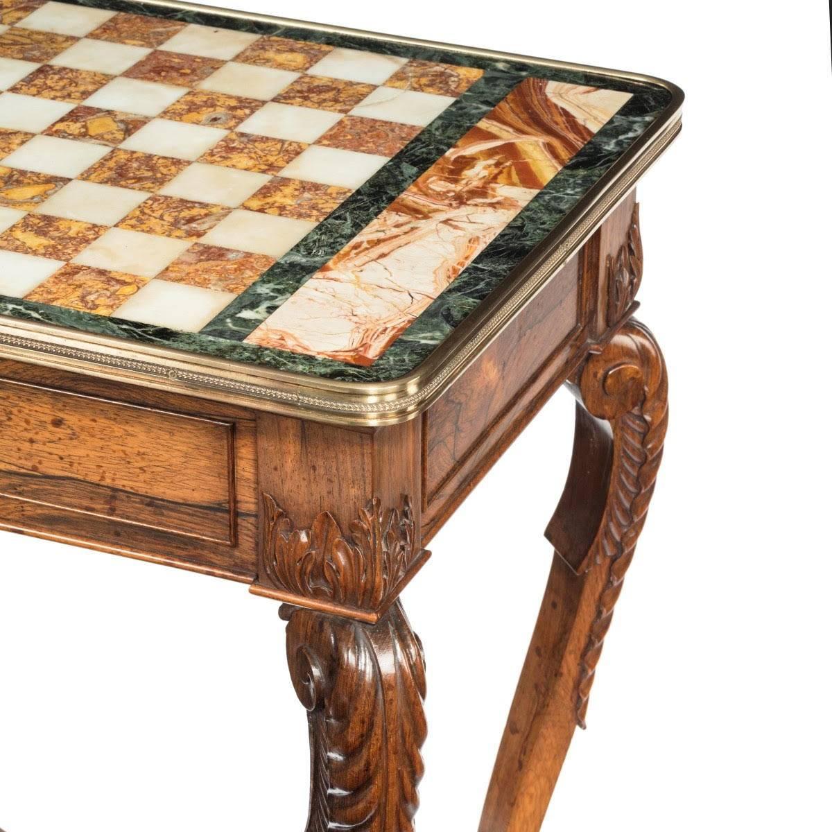 English Attractive Regency Rosewood Chess Table