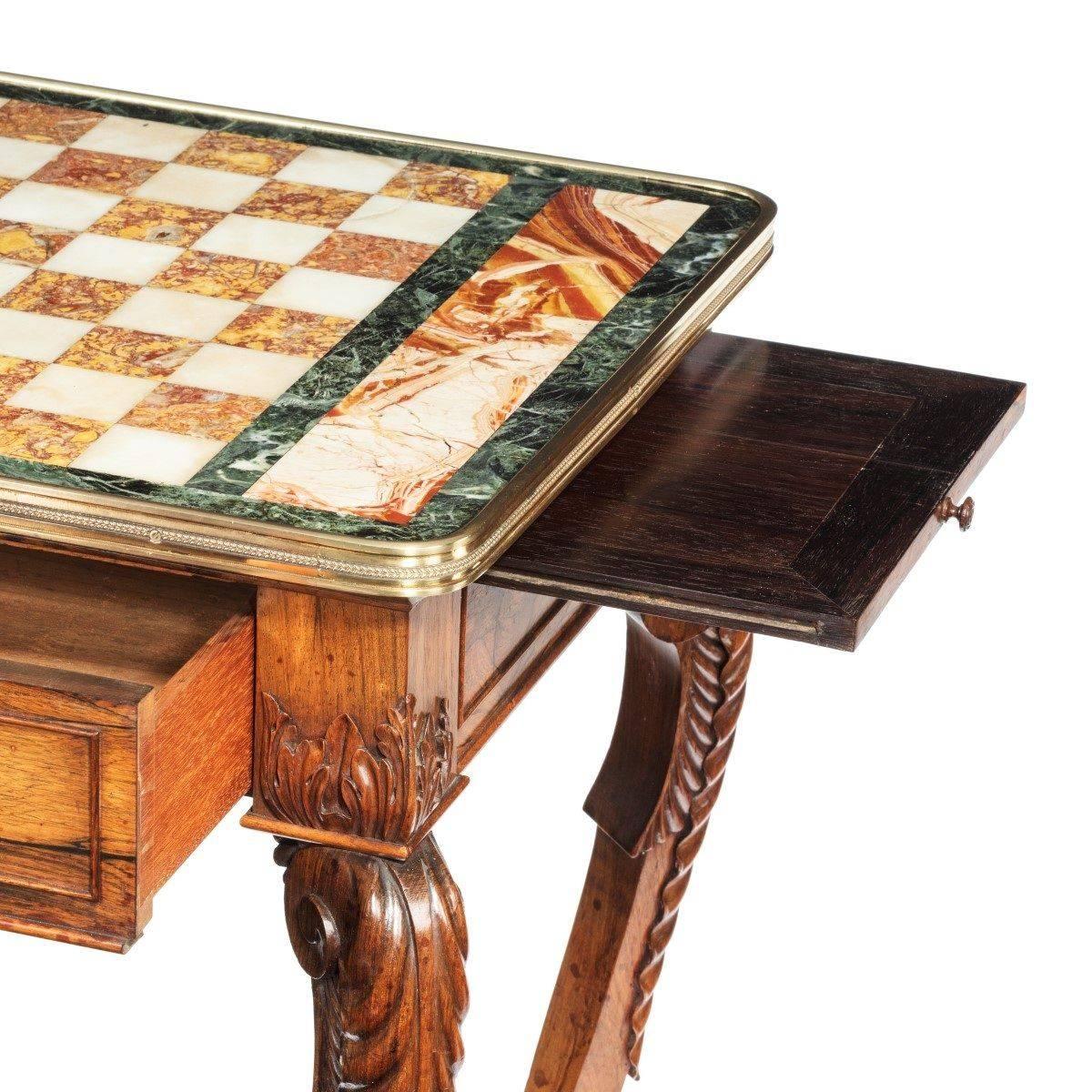 Attractive Regency Rosewood Chess Table 1