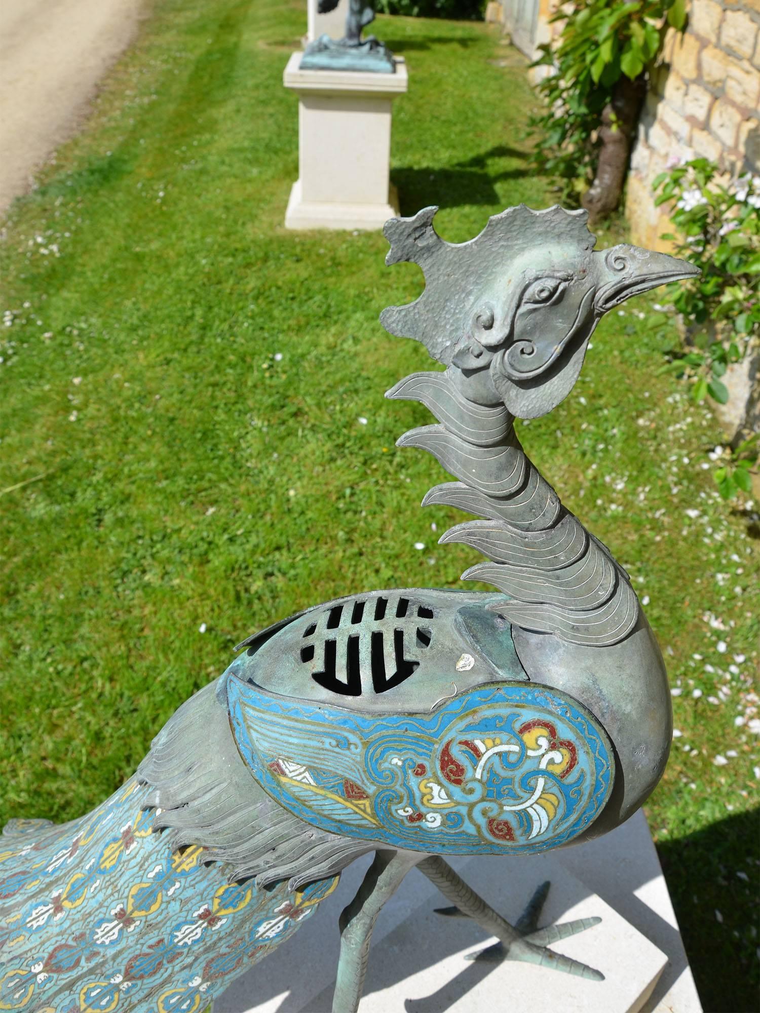 Mid-Late 19th Century, Japanese Cloisonné Bronze Censor For Sale 1