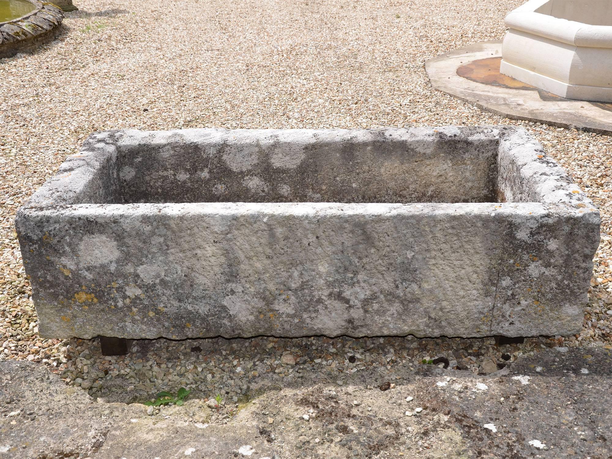 Early 19th Century Large 18th Century Rectangular Stone Trough For Sale