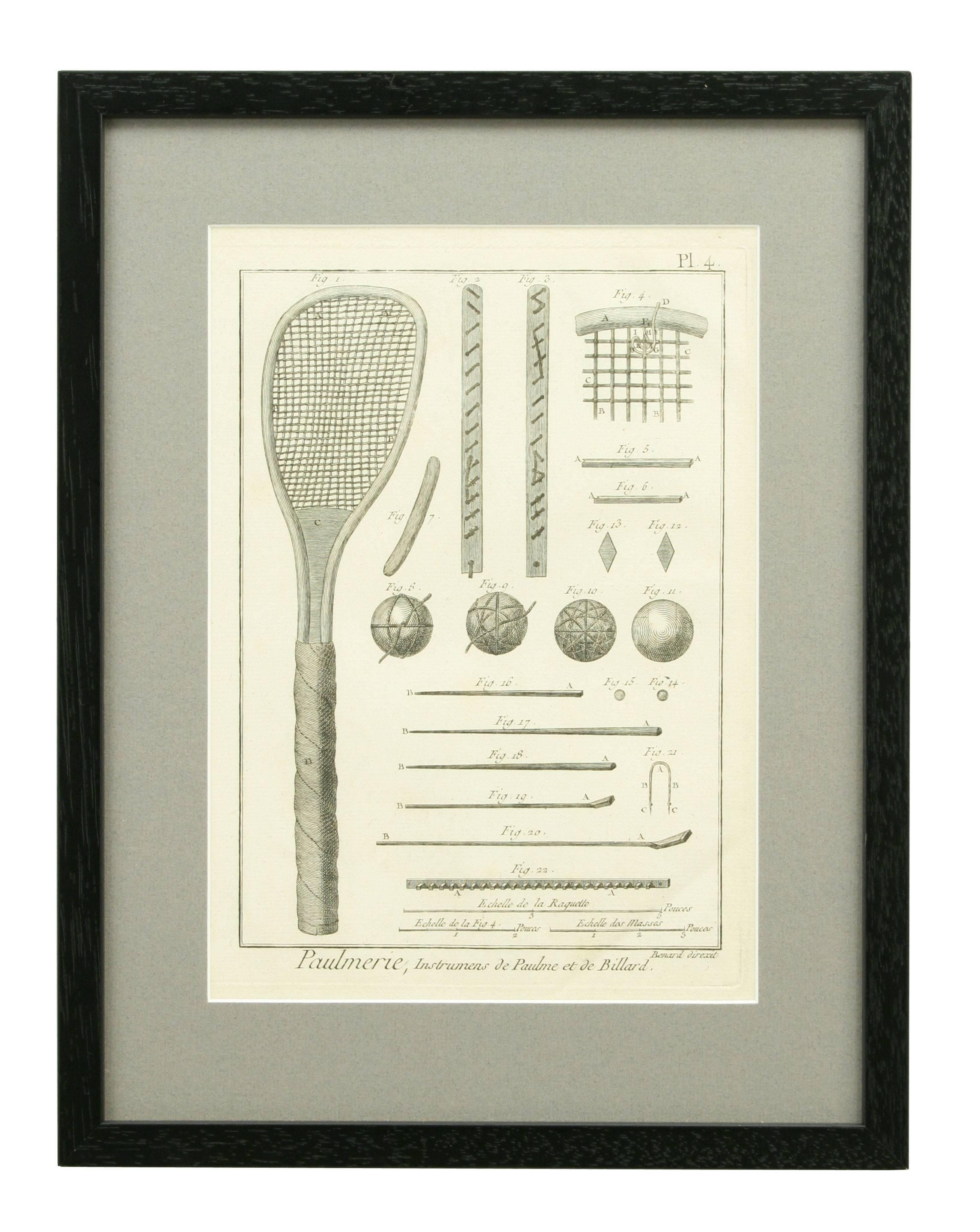 Antique Tennis Engravings, Paulmerie, Set of 9 In Good Condition In Oxfordshire, GB