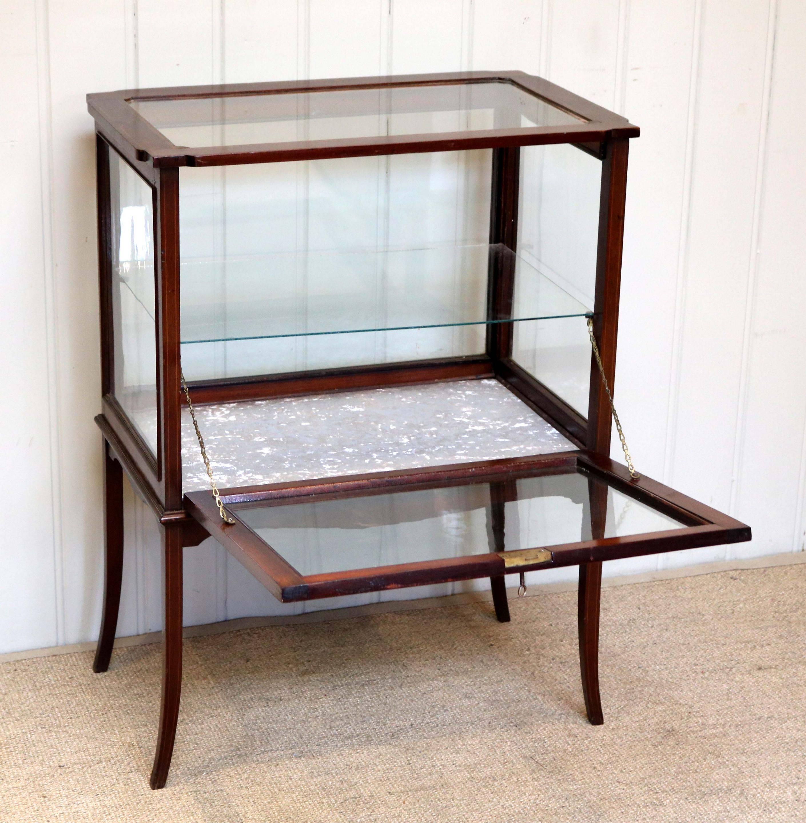 Edwardian Mahogany Bijouterie Display Cabinet For Sale 1