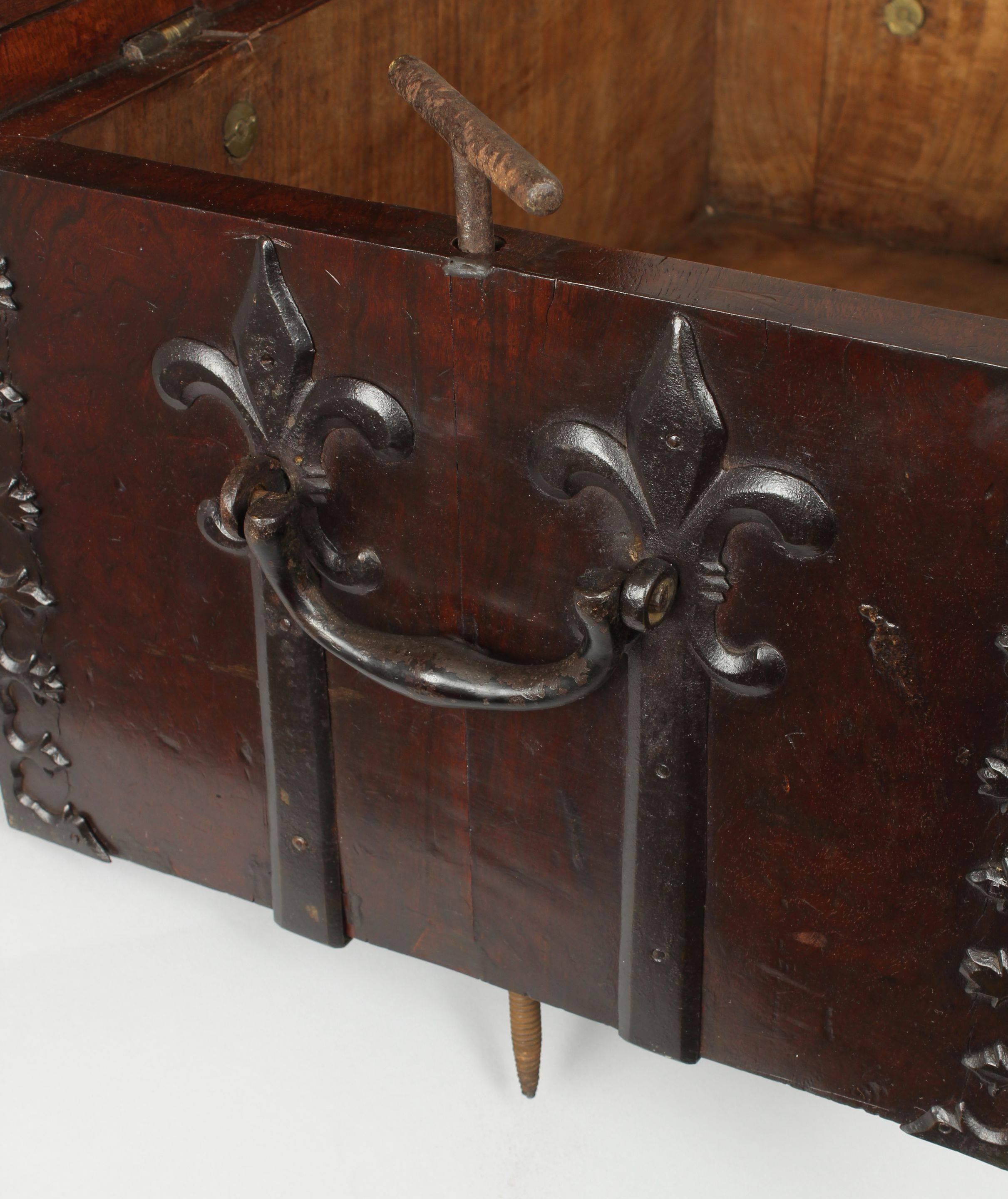 English 17th Century, Walnut Coffre-Fort For Sale