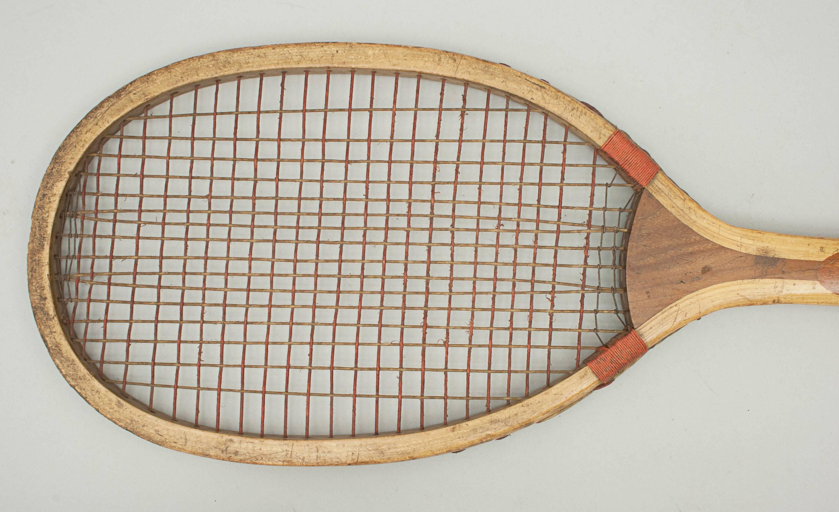 British Antique Lawn Tennis Racket, Ball Tail by Bussey