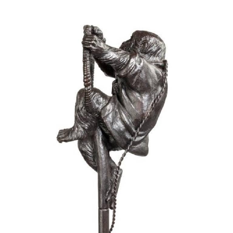 Meiji Period Bronze Group of a Monkey Trainer by Seiya 2