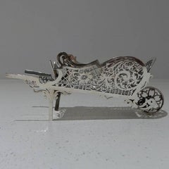 20th Century Modern Sterling Silver Wheel Barrow Dish S J Rose & Sons