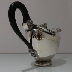 19th Century Antique Silver Teapot circa 1830 Brussels