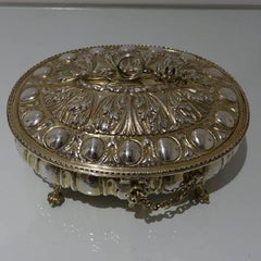 19th Century Antique Sterling Silver Victorian Casket, London, 1884 George Fox