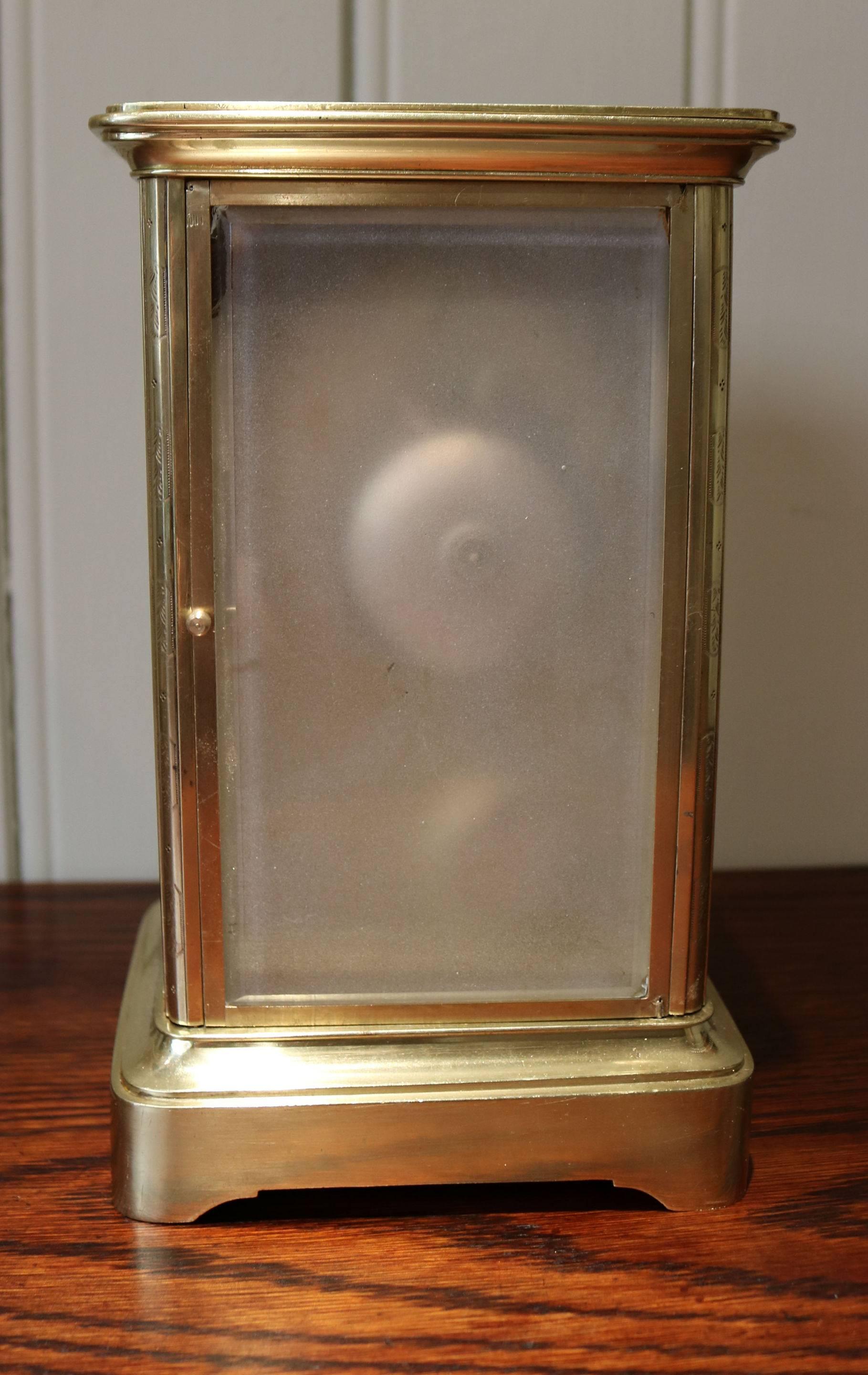 Porcelain Panel Bell Striking Four Glass Clock For Sale 4