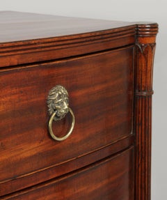 George III Period Mahogany Small Bow-Fronted Chest of Drawers