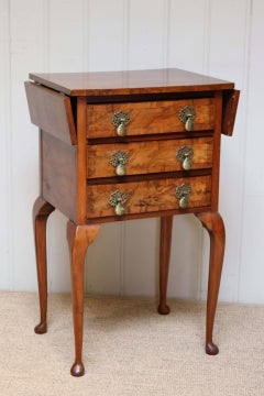 Walnut Drop-Leaf Side Table