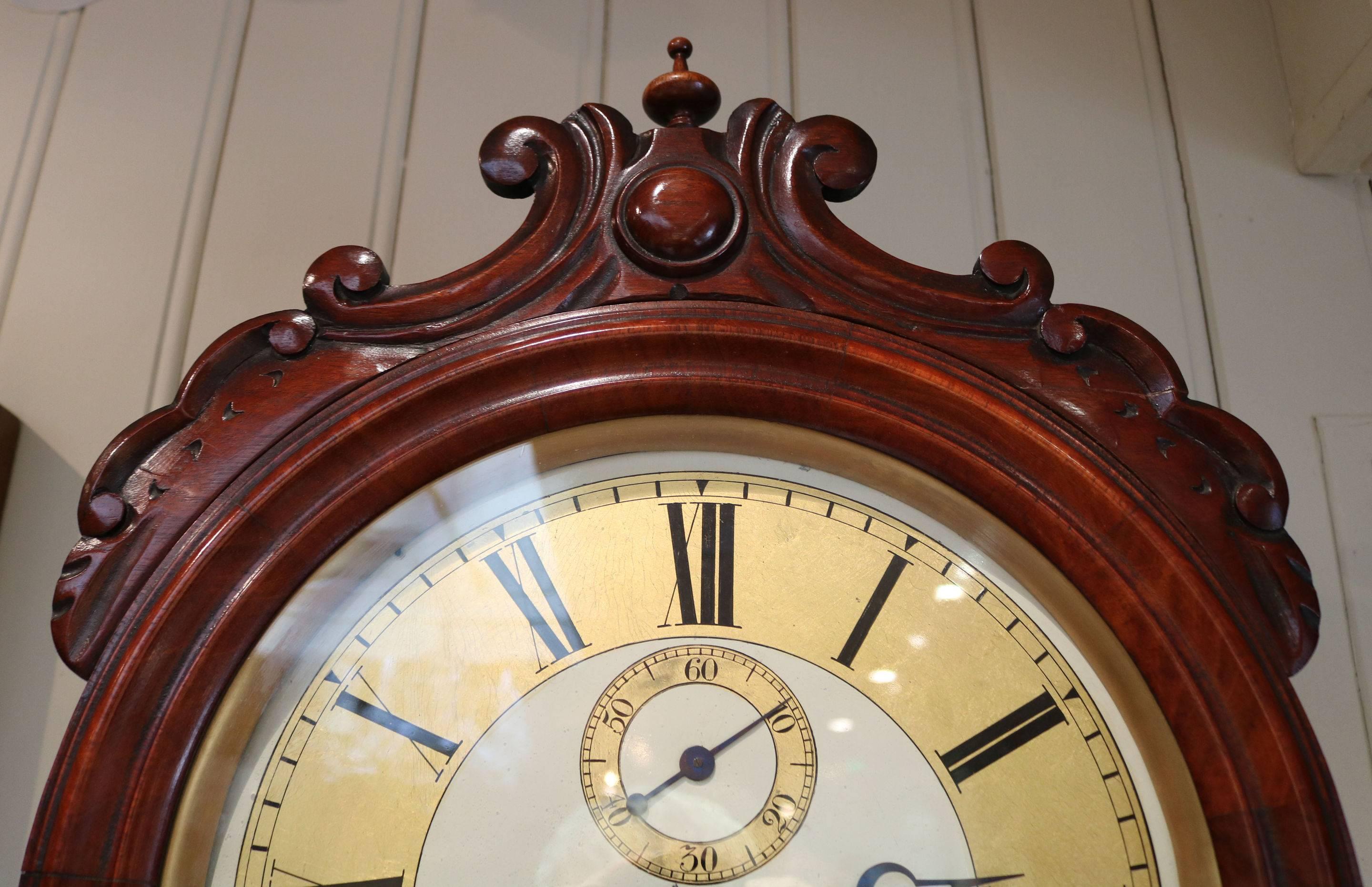 Scottish Drumhead Longcase Clock In Excellent Condition In Buckinghamshire, GB