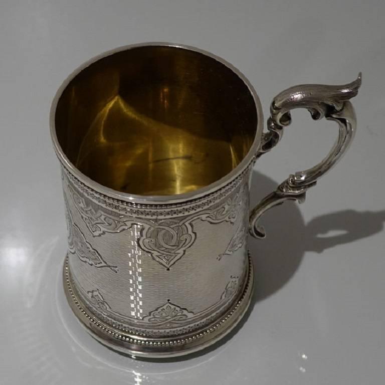 Antique Sterling Silver Victorian Christening Mug Edward Charles Brown 1
