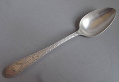 Very Rare Complete Set of Six George III Celtic Point Dessert Spoons
