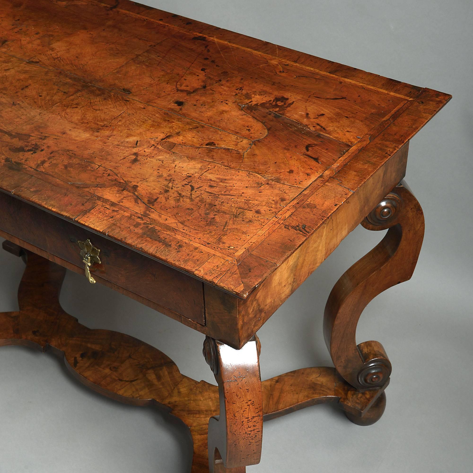 English 17th Century and Later Burr Walnut Side Table