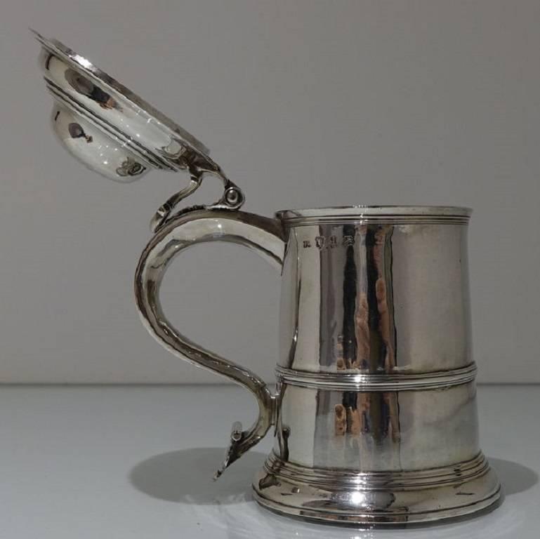 George II Antique Sterling Silver Tankard and Cover Fuller White 1