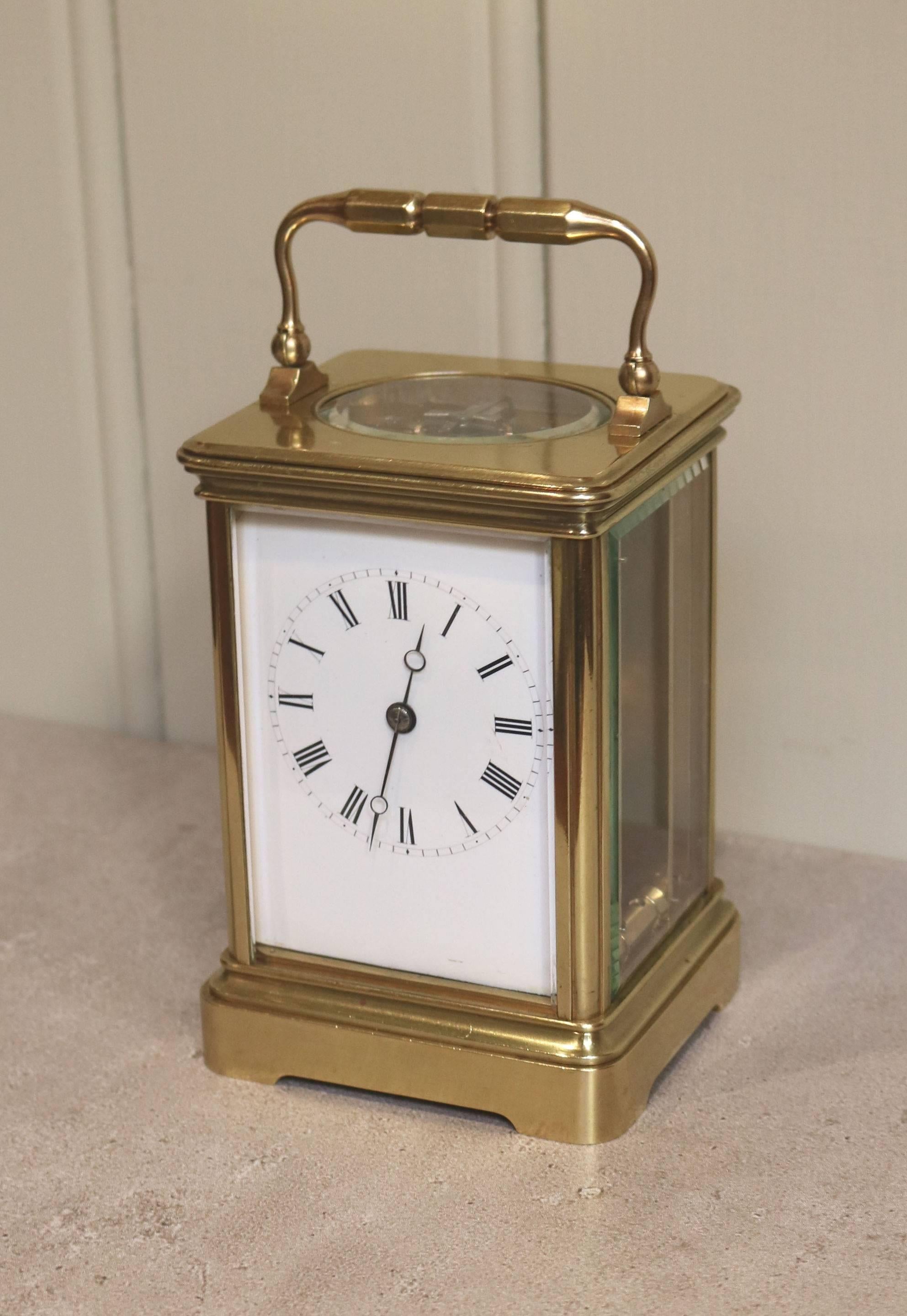 French Large Drocourt Carriage Clock in Case