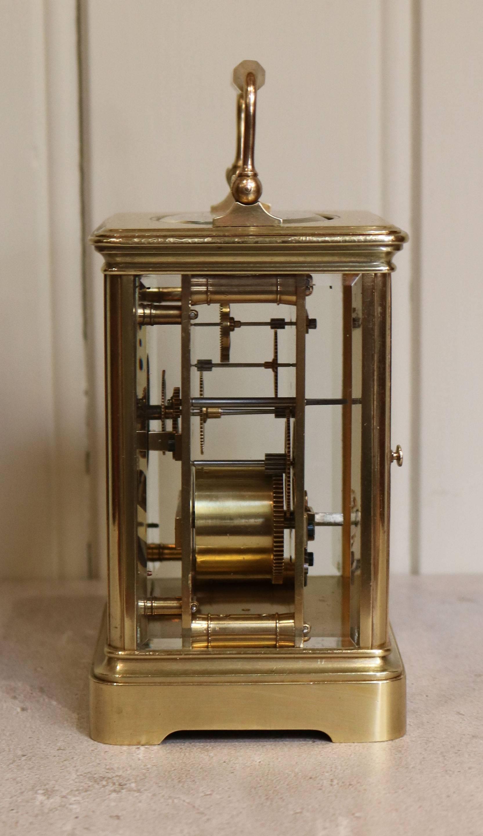 Late 19th Century Large Drocourt Carriage Clock in Case