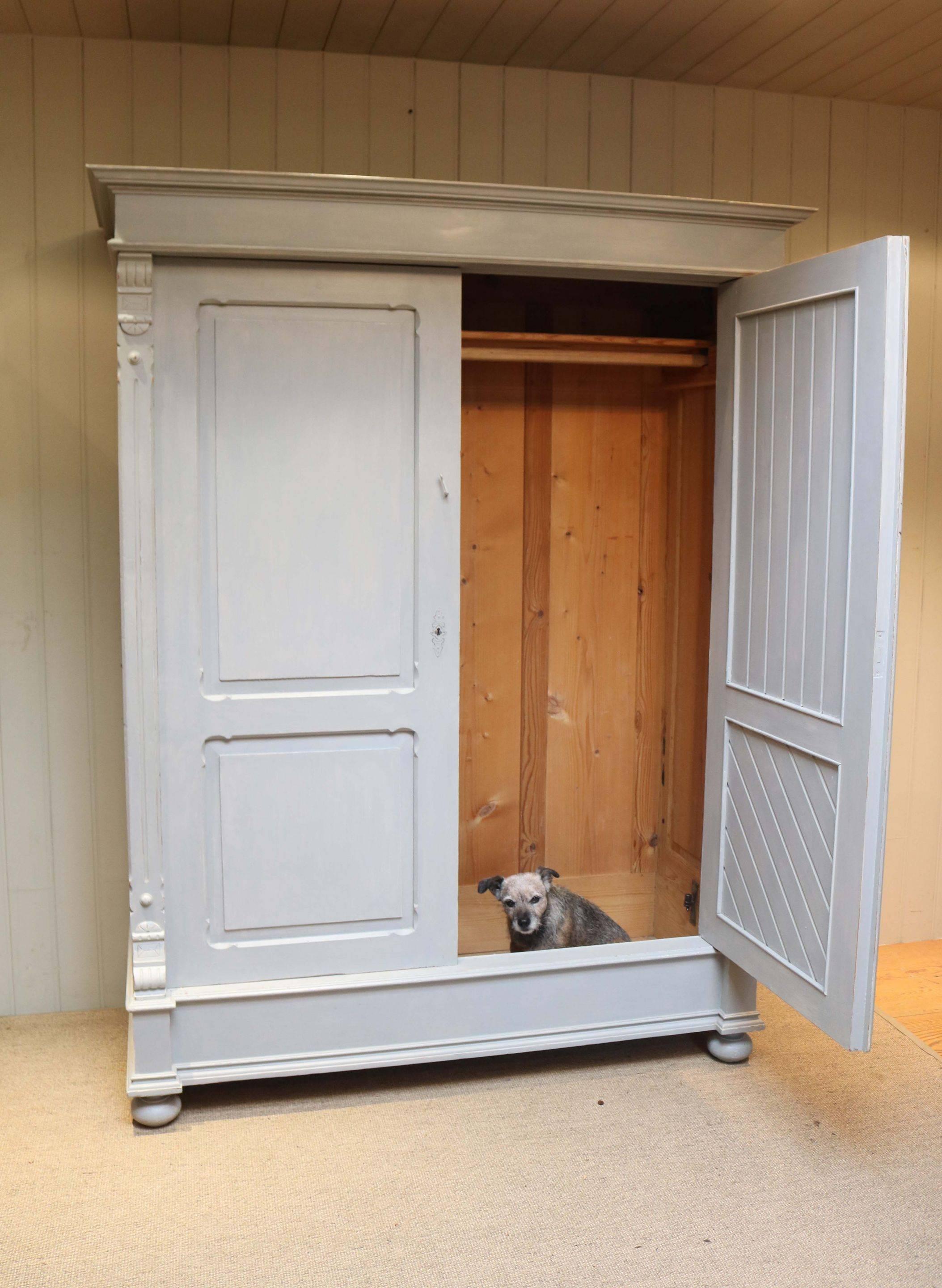 Large Painted Two-Door Wardrobe For Sale 1
