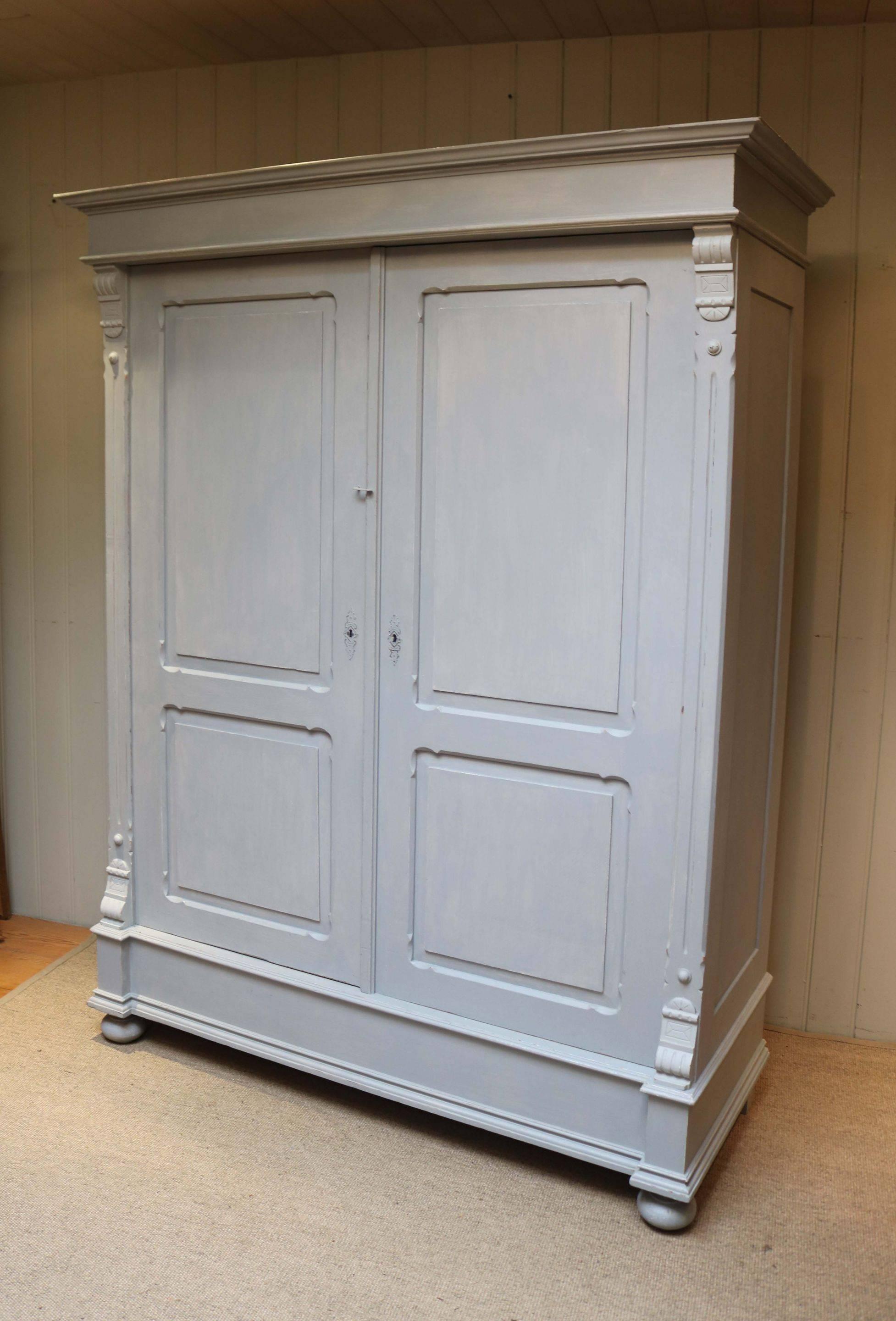 Large Painted Two-Door Wardrobe For Sale 3