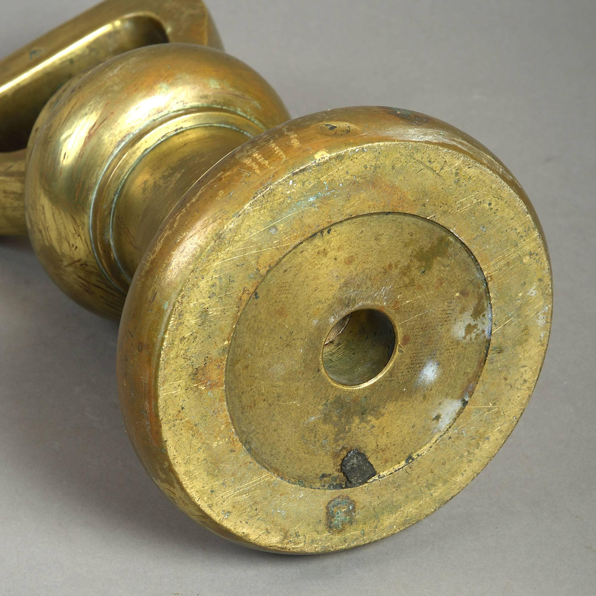 Mid-19th Century 19th Century 28 Lb Brass Bell Weight