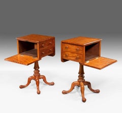Pair of William IV Satinwood Bedside or Deception Tables
