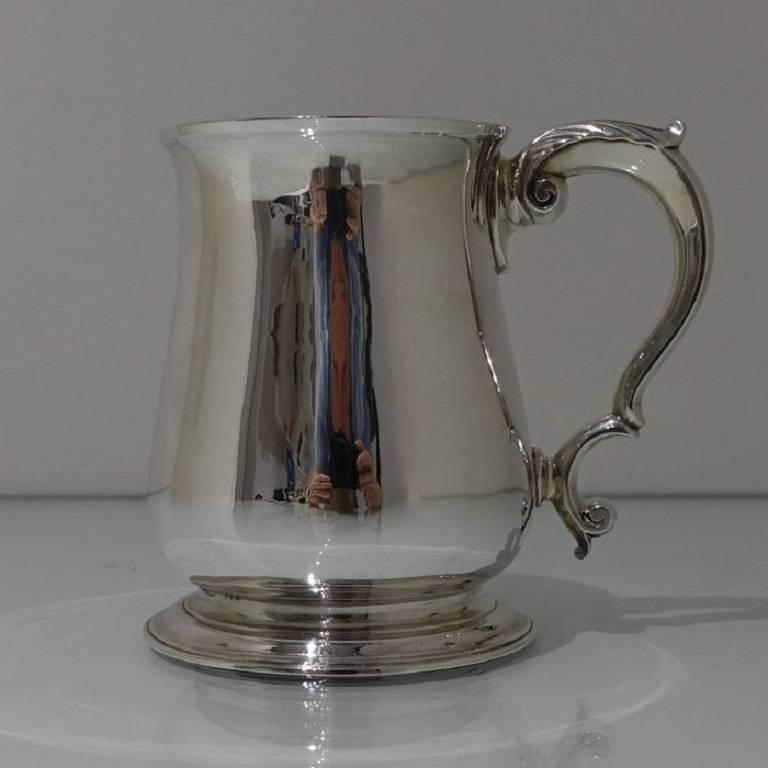 Mid-18th Century Antique Sterling Silver George II Pint Mug London 1743 William Williams