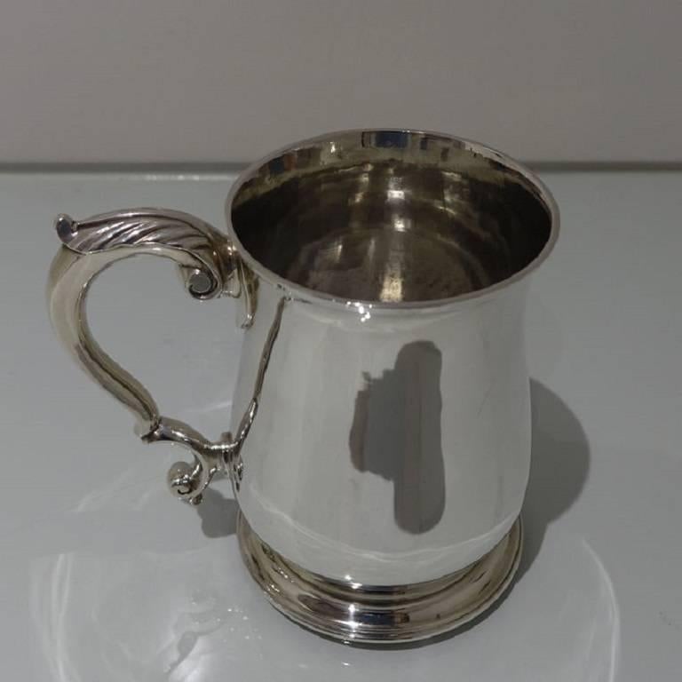 Antique Sterling Silver George II Pint Mug London 1743 William Williams 2
