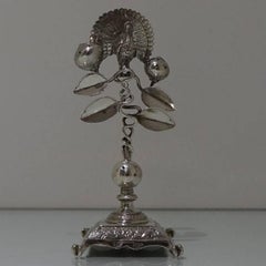 19th Century Antique Silver Portuguese Tooth Pick Holder Porto, circa 1845