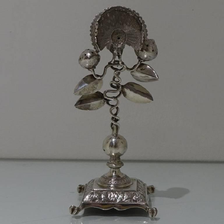 19th Century Antique Silver Portuguese Tooth Pick Holder Porto, circa 1845 In Excellent Condition For Sale In 53-64 Chancery Lane, London
