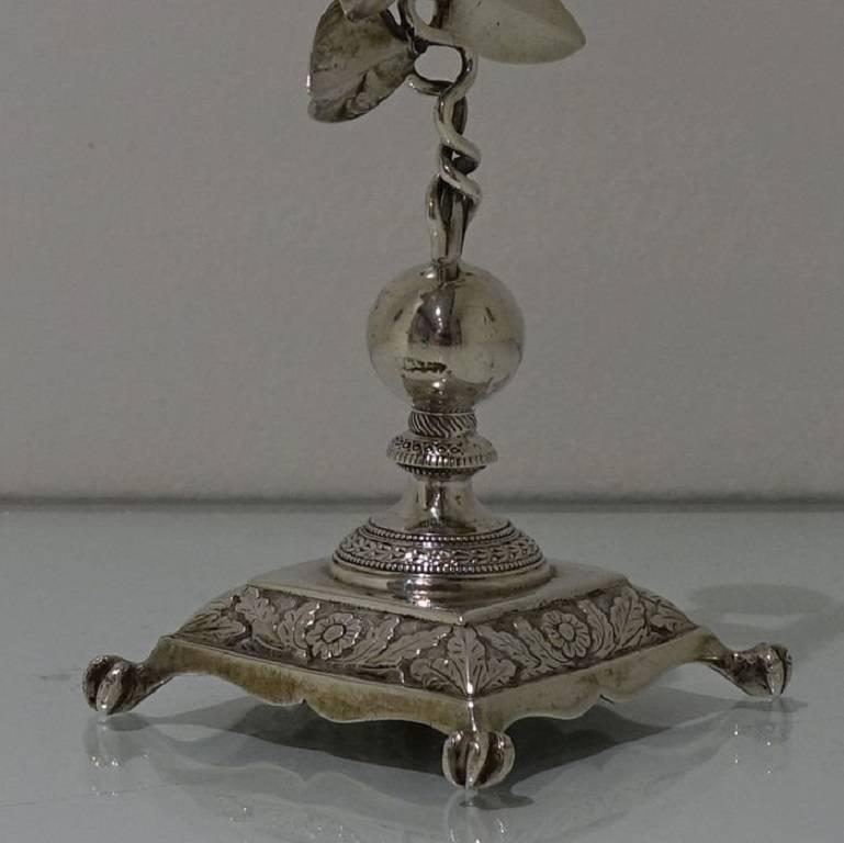 19th Century Antique Silver Portuguese Tooth Pick Holder Porto, circa 1845 For Sale 1