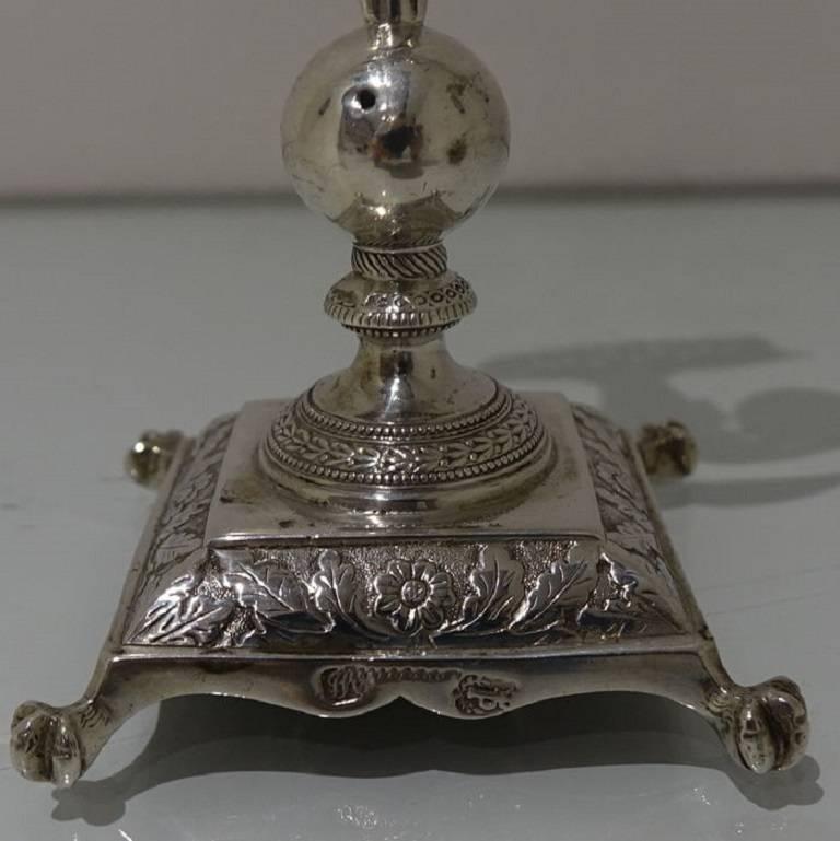 19th Century Antique Silver Portuguese Tooth Pick Holder Porto, circa 1845 For Sale 2
