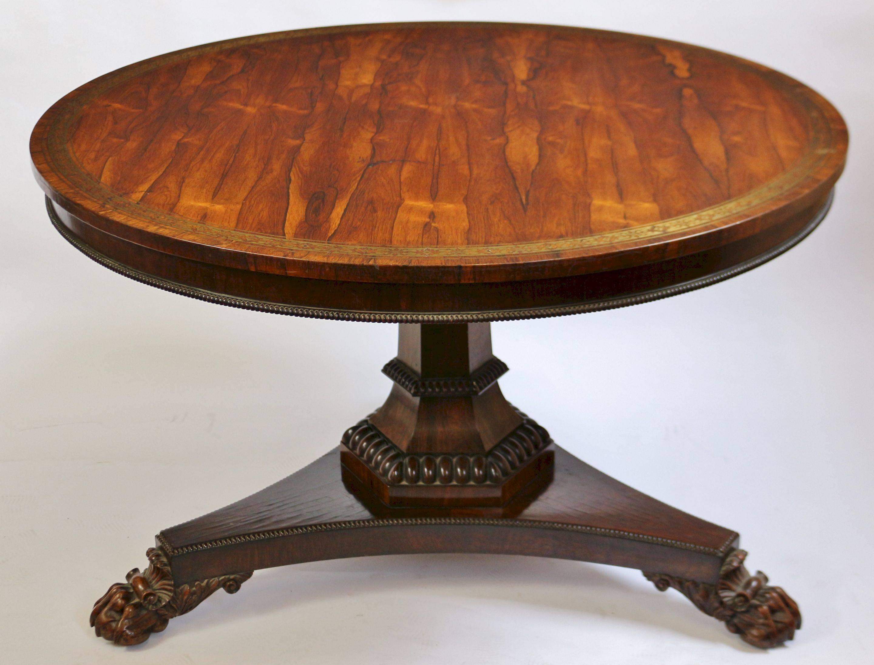 Early 19th Century Fine and Classic Regency Rosewood Pedestal Table