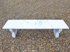 White Marble Garden Bench