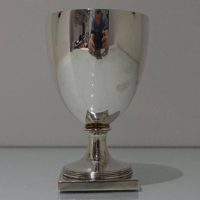 Early 19th Century Antique Sterling Silver George III Wine Goblet London 1802 Richard Cooke