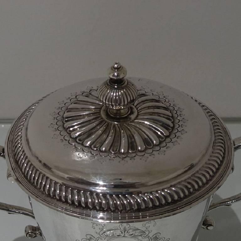 Late 17th Century Antique William III Britannia Silver Porringer and Cover Robert Cooper, 1699