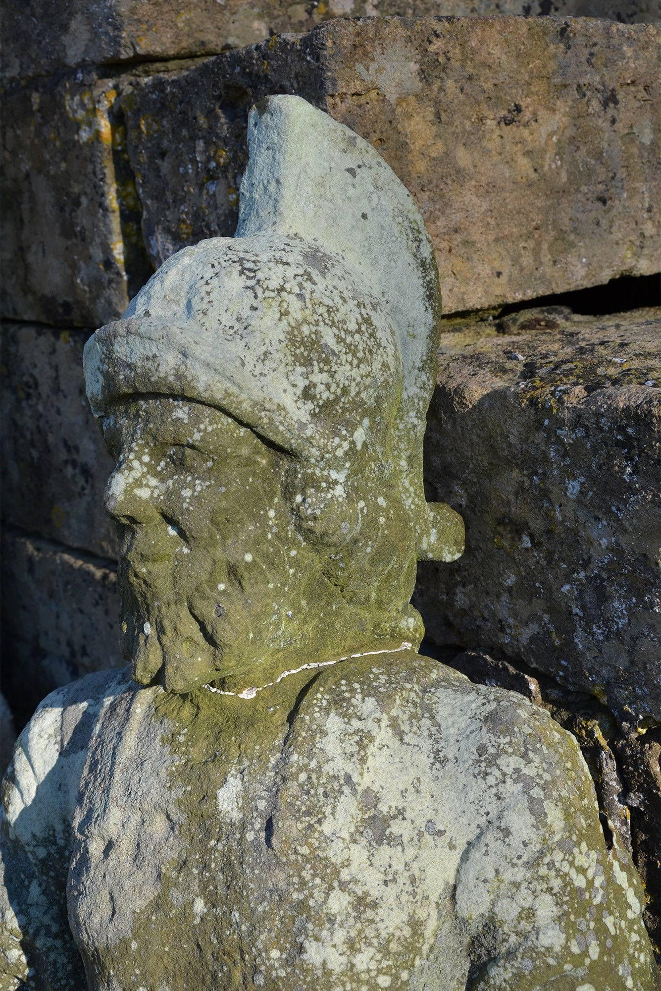 Alnwick Castle 'Battlement Figure' Carved by James Johnson of Stamfordham In Fair Condition For Sale In Gloucestershire, GB